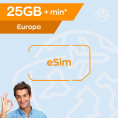 25GB y minutos / eSIM España y Europa*