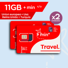 x2 SIMS de 11GB para Europa+Turquia+USA