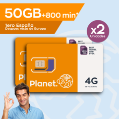 x2 SIMs 50GB y MINUTOS / SIM España y Europa*