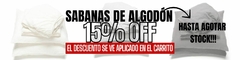 Banner de la categoría Sábanas 15% off