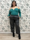 PANTALÓN PALAZZO ENGOMADO TINA NEGRO