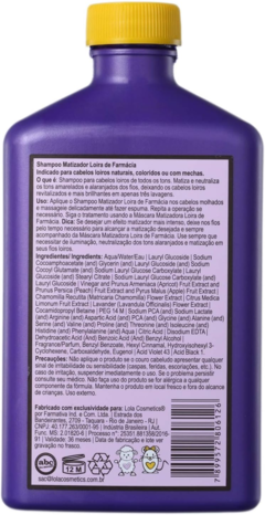 Shampoo Matizador Loira de Farmacia 250gr- Lola Cosmetics - comprar online