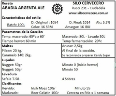 Abadia Argenta Ale - Silo Cervecero | Insumos Cerveceros | Cerveza Artesanal