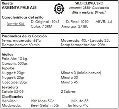 Argenta Pale Ale - Silo Cervecero | Insumos Cerveceros | Cerveza Artesanal