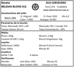 Belgian Blond Ale - Silo Cervecero | Insumos Cerveceros | Cerveza Artesanal