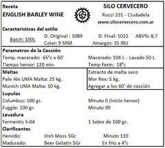English Barley Wine - Silo Cervecero | Insumos Cerveceros | Cerveza Artesanal