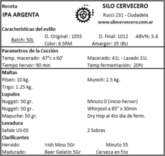 IPA Argenta - Silo Cervecero | Insumos Cerveceros | Cerveza Artesanal