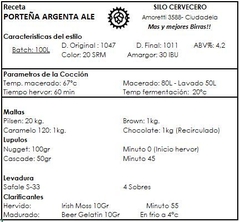 Porteña Argenta Ale - Silo Cervecero | Insumos Cerveceros | Cerveza Artesanal