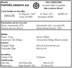 Porteña Argenta Ale - Silo Cervecero | Insumos Cerveceros | Cerveza Artesanal
