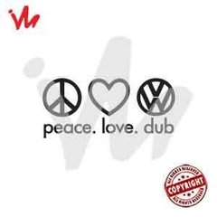 Adesivo Vw Peace Love Dub Volkswagen - comprar online