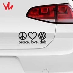 Adesivo Vw Peace Love Dub Volkswagen - Imperial Palace