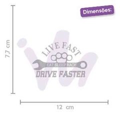 Adesivo Live Fast Drive Faster Eat Sleep Race - comprar online