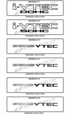 Adesivo Vtec / Dohc / Sohc / I-vtec Civic Par 1 - comprar online