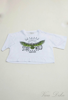 Remera pupera wild - blanco c/verde en internet