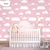 Papel de Parede Quarto Bebê Infantil Nuvens Rosa