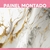 Imagem do Papel de Parede Painel 3D Marmore Branco Fio Dourado