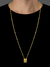 Escapulário piastrini com pingente personalizável banhado à ouro 18K, da marca Dezoitok Joias.