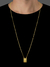 Escapulário elo chapado com pingente personalizável banhado à ouro 18K, da marca Dezoitok Joias.