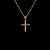 Pingente cruz pontilhada banhado à ouro 18k, da marca Dezoitok Joias.