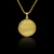 Pingente redondo personalizável com moldura cravejada banhado à ouro 18K, da marca Dezoitok Joias.