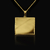 Pingente retângulo personalizável com moldura banhado à ouro 18K, da marca Dezoitok Joias.