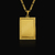 Pingente quadrado com moldura personalizável banhado à ouro 18k, da marca Dezoitok Joias.