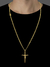 CORRENTE GRUMET DUPLA FECHO GAVETA (3,5mm) - 60cm ou 70cm + PINGENTE JESUS NA CRUZ 4D - 4x3cm - BANHADO A OURO 18K