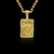 Pingente placa "Deus é fiel" cravejado banhado à ouro 18k, da marca Dezoitok Joias.