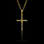 Pingente cruz amarrada cravejado banhado à ouro 18k, da marca Dezoitok Joias.