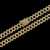 Corrente grumet quadrada cravejada banhada à ouro 18k, da marca Dezoitok Joias.
