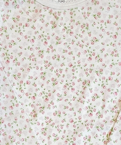 Pijama Longo- 100% Pima - Floral Mini - Rosa - comprar online