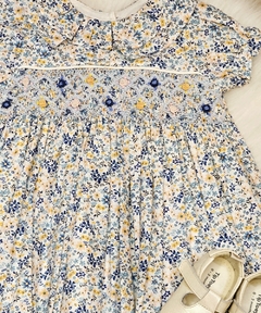 Vestido Infantil- Casinha de Abelha - Floral Olivia Azul - loja online