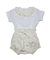 Cj. Bebê Shorts e Body Gola Babado - 100% Pima - Bosque Encantado