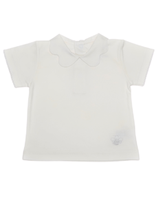 Camiseta Menina Gola Nuvem Branca- Manga curta - 100% Algodão Pima - comprar online