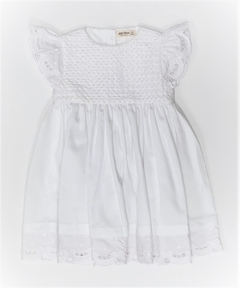 Vestido Infantil Angel - Bordado Rechilieu - Casinha de abelha Branco - comprar online