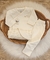 Kit Cardigan Ouriço - 100% Algodão Pima Off-white - Bosque Encantado - 3 peças