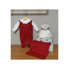 Conjunto Saída Maternidade Sofia - Vermelha - Tricot 100% Algodão - Bordada - 2 peças - comprar online