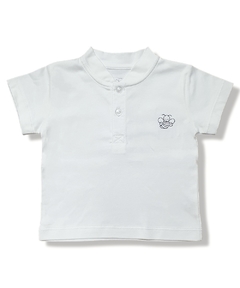 Camiseta infantil - Algodão Pima- Botões- Branca