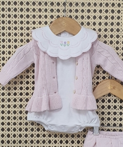 Cardigan Bebê Peplum - Rosa - comprar online