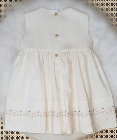 Vestido Infantil- Jardim de Flores - Linho - Bordado - comprar online