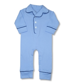 Pijama macacão Bebê Clássico Azul - Algodão Pima
