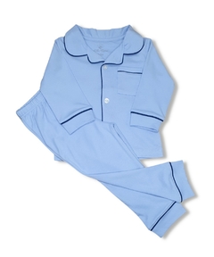 Pijama Clássico Infantil - Algodão Pima - Azul Sky
