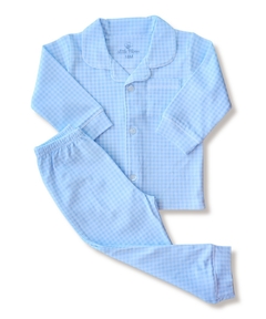 Pijama Clássico Infantil - Algodão Pima - Vichy Azul