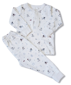 Pijama Infantil Fido em Paris- 100% algodão Tanguis Peruano