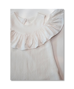 Vestido Infantil Gipsy Babados - Poá Off White - Little Bloom - Roupas e Pijamas para Bebês e Crianças