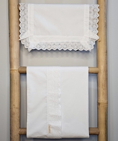 Jogo de lençol - Luxe Blanc - Bordado Ingles - 03 peças