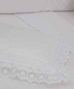 Jogo de lençol - Luxe Blanc - Bordado Ingles - 03 peças - comprar online