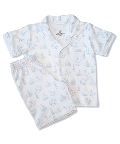 Pijama Clássico Curto Infantil - Algodão Pima - Náutico