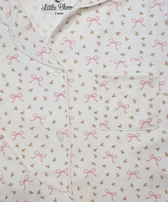 Pijama Clássico Curto Infantil - Algodão Pima - Flor e Laço - comprar online