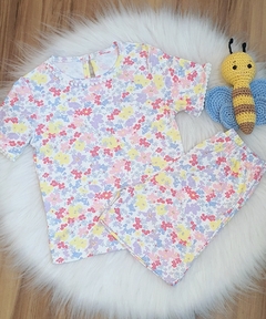 Pijama Curto- 100% Pima - Floral Alegria - comprar online